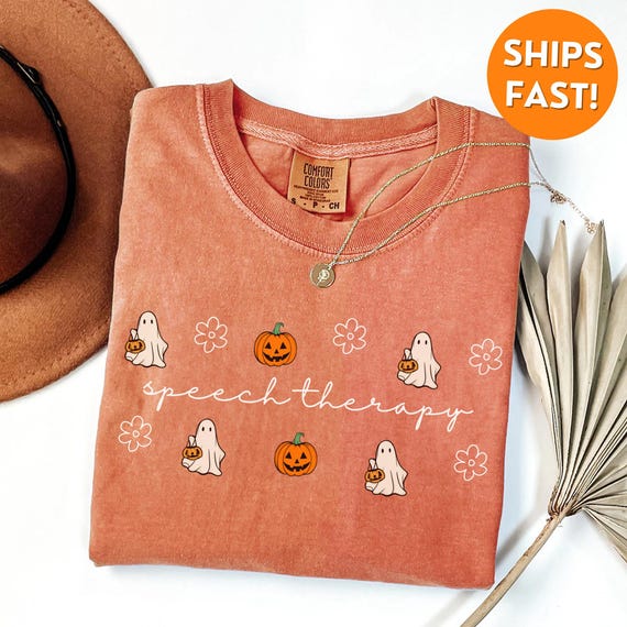 Comfort Colors Speech Therapist Shirt, slp halloween shirt, slp speech therapy shirt, retro slp shirt, cute slp shirt, fall slp tshirt, gift