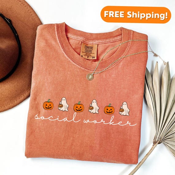 Halloween Social Worker Shirt, Comfort Colors® Social Worker Shirt, social worker t shirt, social worker sweatshirt, spooky shirt, fall