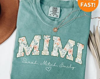 Custom Mimi Shirt, Comfort Colors® Mimi T-Shirt, Mimi Shirt, Mimi Sweatshirt, personalized mimi shirt, mimi shirts with grandkids names, tee