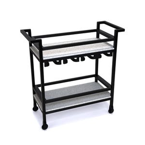 Rolling Bar Cart in Black - Mini Verse Make it Mini Happy Hour Compatible and Customizable!