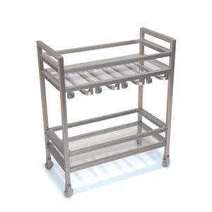 Rolling Bar Cart in Silver - Mini Verse Make it Mini Happy Hour Compatible and Customizable!