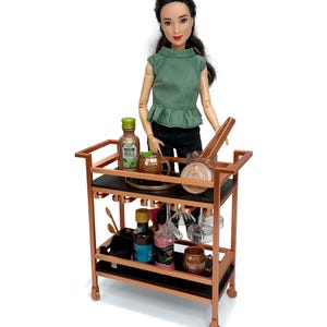 Rolling Bar Cart in Copper - Mini Verse Make it Mini Happy Hour Compatible and Customizable!
