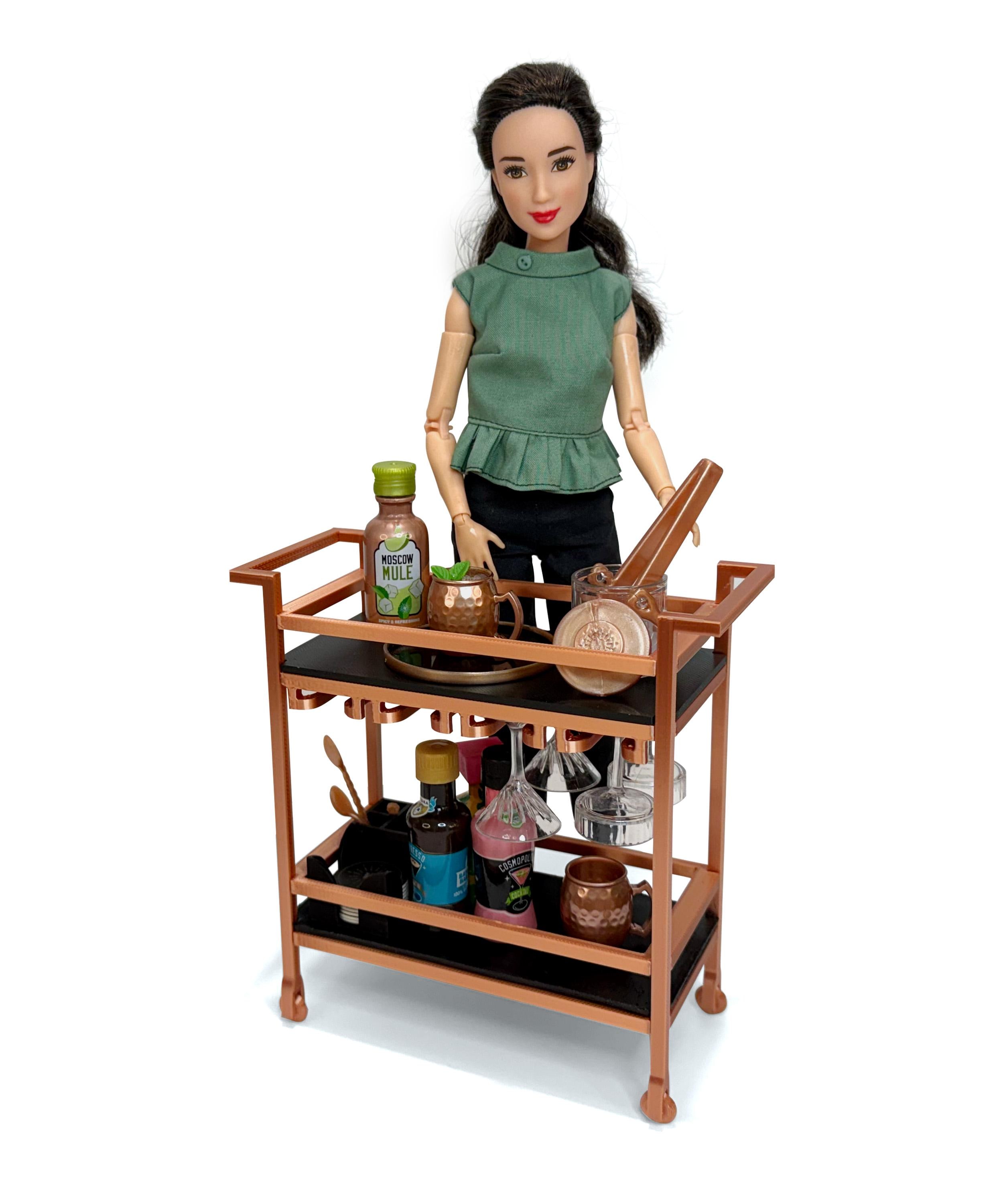 Rolling Bar Cart in Copper - Mini Verse Make it Mini Happy Hour Compatible and Customizable!