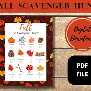 Fall Scavenger Hunt Fall Printable Halloween Printable - Etsy
