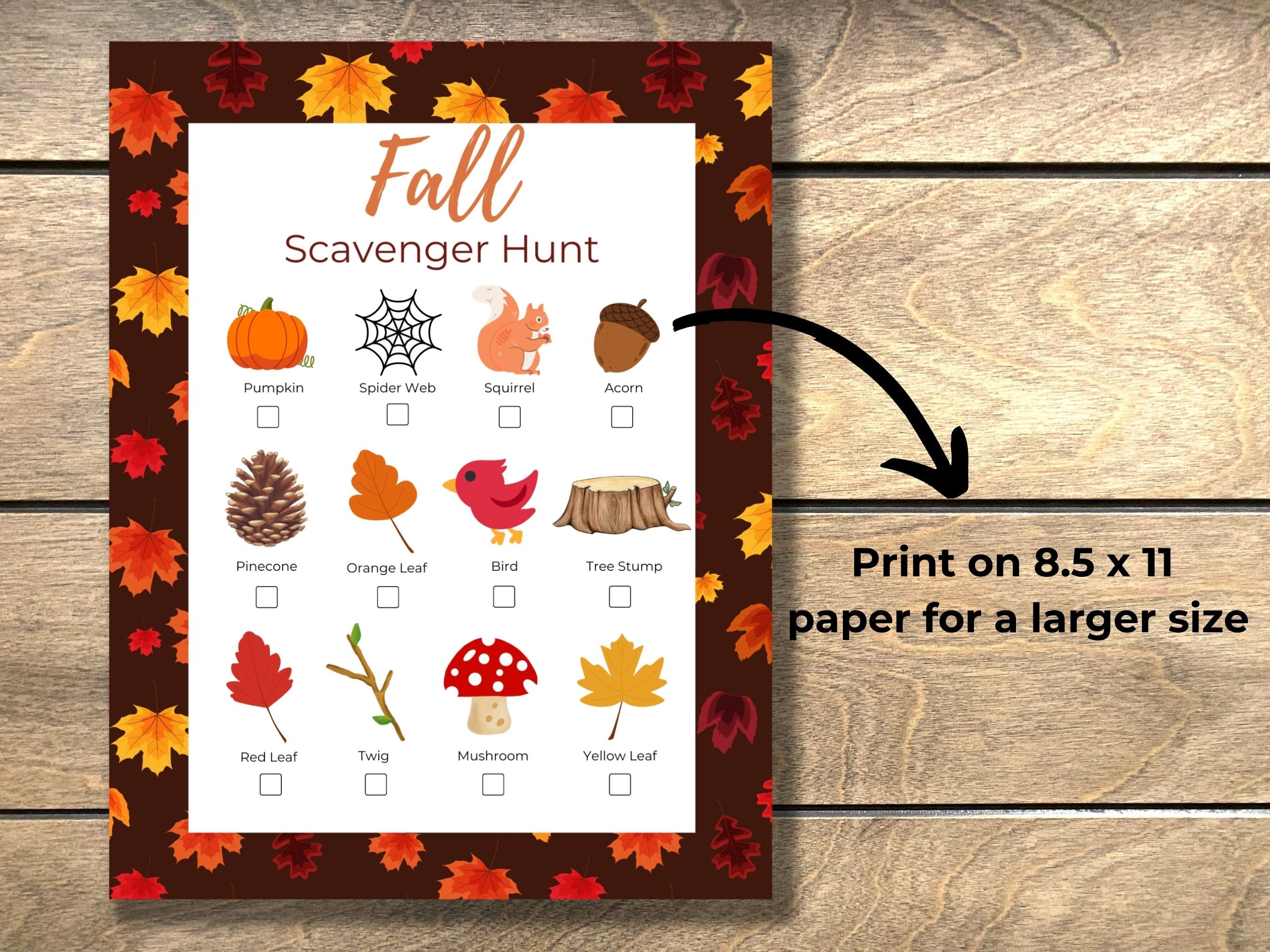 Fall Scavenger Hunt Fall Printable Halloween Printable - Etsy