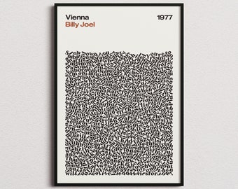 Billy Joel Vienna Song Lyrics Print, Billy Joel Poster, Billy Joel Vienna Lyrics, Billy Joel Vienna Poster, Billy Joel Vienna Print