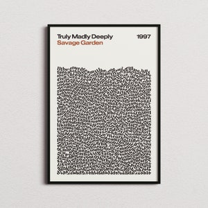 Savage Garden Truly Madly Deeply songteksten print, Savage Garden poster, Savage Garden print, Truly Madly Deeply print