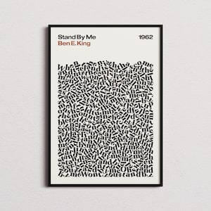Stampa del testo della canzone Stand By Me di Ben E King, Poster di Ben E King, Stampa di Ben E King, Poster di Stand By Me, Stampa di Stand By Me