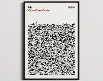 Goo Goo Dolls Iris Song Lyrics Print, Goo Goo Dolls Poster, Goo Goo Dolls Print, Iris Poster, Iris Print