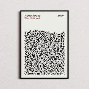 The National ungefähr heute Songtext Druck, The National Poster, The National Druck, ungefähr heute Poster, ungefähr heute Druck