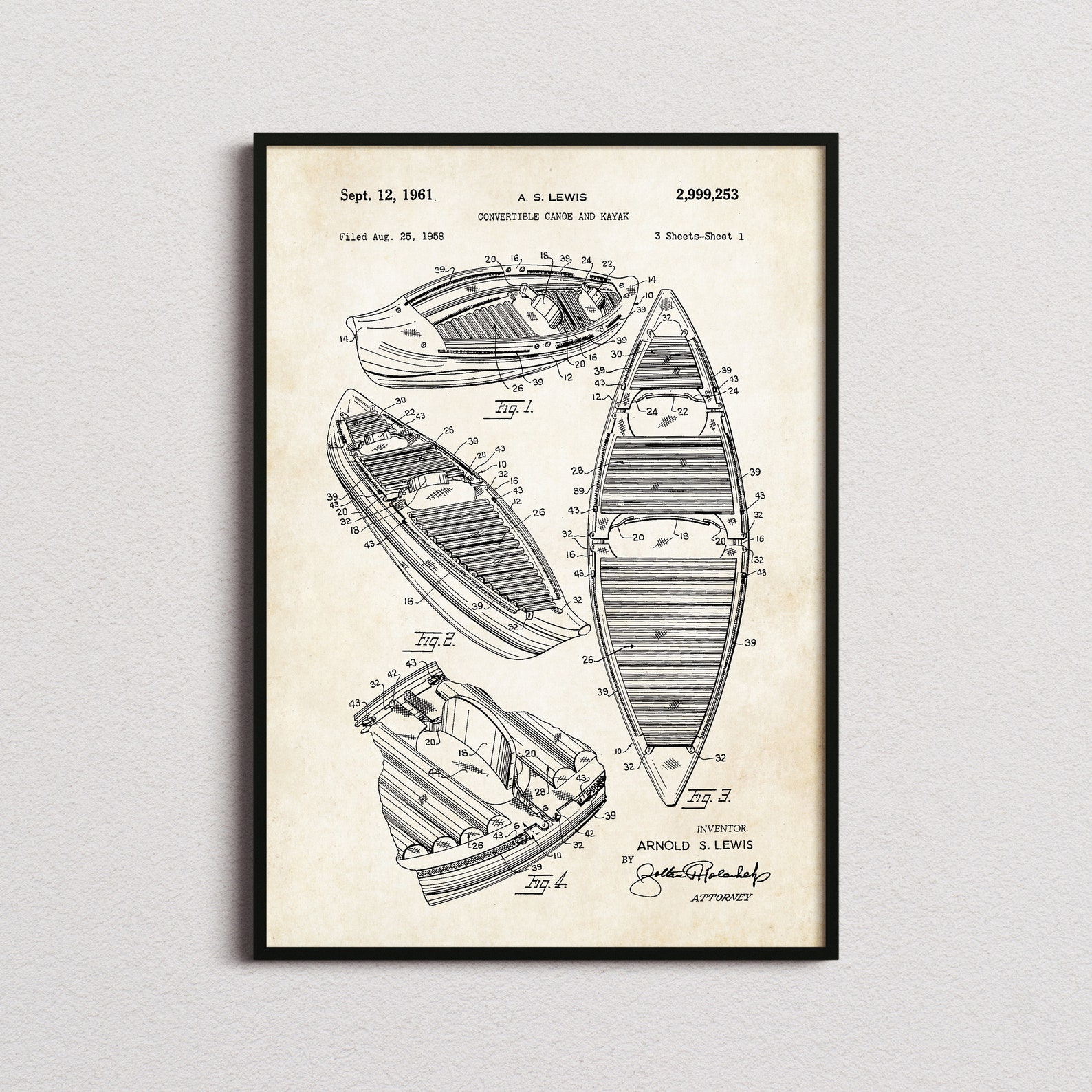 Canoe and Kayak Patent Print, Canoe and Kayak Print, Canoe and Kayak Poster, Kayaking Gifts