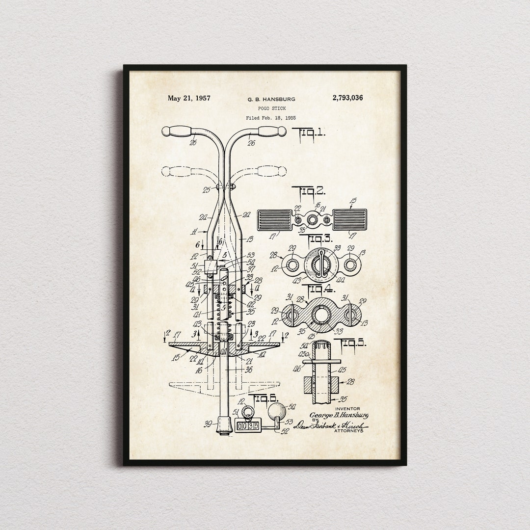 Pogo Stick Patent Print Pogo Stick Print Pogo Stick Poster Etsy
