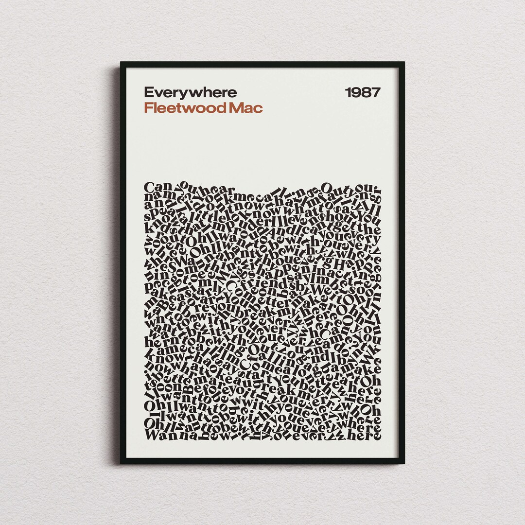 Fleetwood Mac Everywhere Song Lyrics DIGITAL DOWNLOAD, Fleetwood Mac
