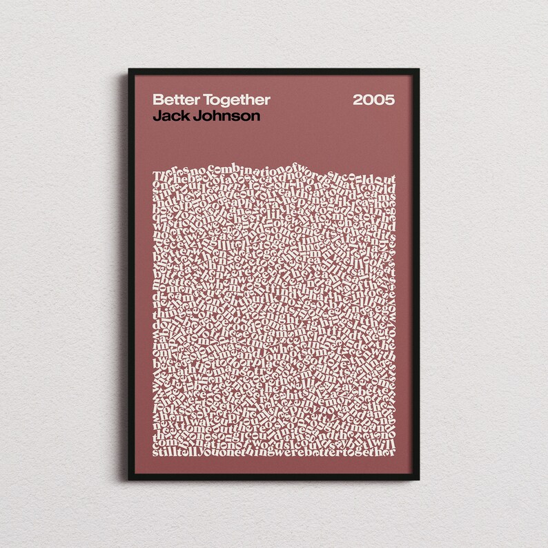 Jack Johnson Better Together Song Lyrics Print, Jack Johnson Poster ...