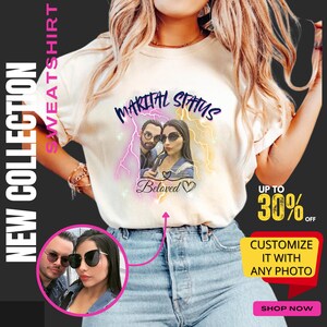 Custom Cartoon Shirt or Hoodie – Photo Drawing, Family, Couple, Pet Gift, Custom Face Illustration for Her, Woman, Digital or Printed Art