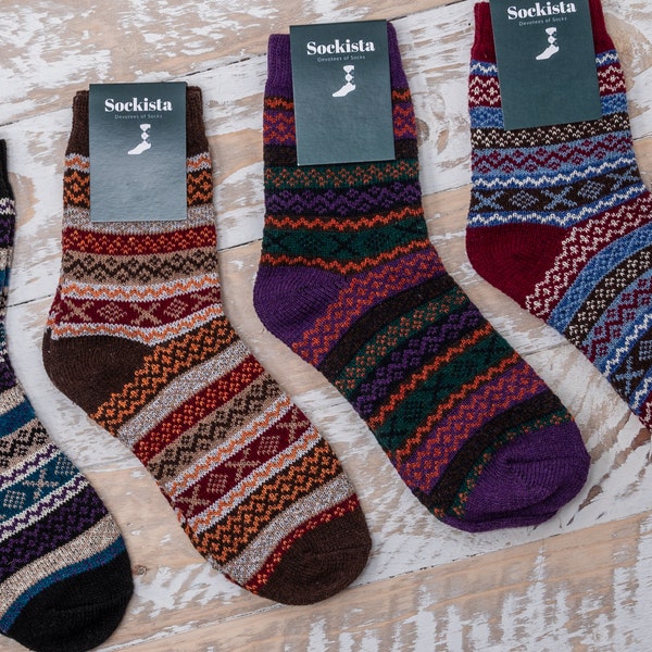 SOCKISTA Ladies Fairisle Nordic Style Socks