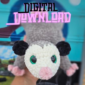 Opossum pattern Roadkill crochet low sew
