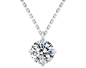 Diamond Necklace 925 Sterling Silver Pendant Moissanite Pendant Necklace