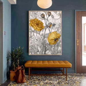 Retro Vintage Wall Art, Old World Art Print, Antique Poster with Botanical or Landscape Theme for Elegant Vintage Gallery Walls for Rooms
