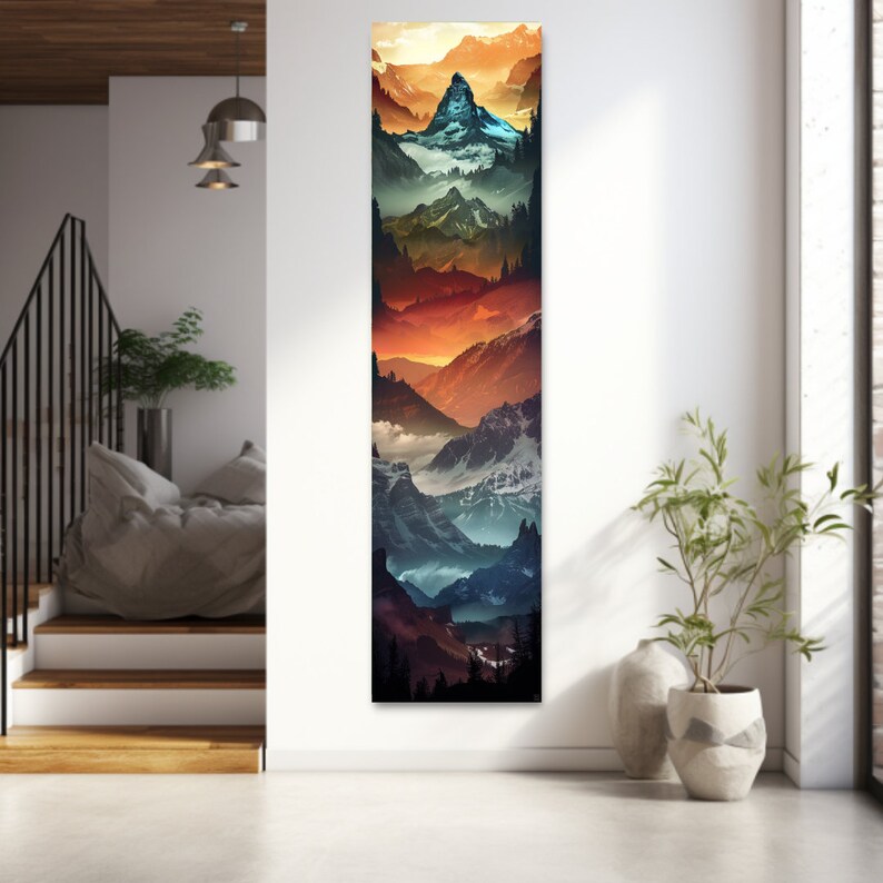 Long Narrow Wall Art, Tall Narrow Wall Art, Vertical Wall Art, Long