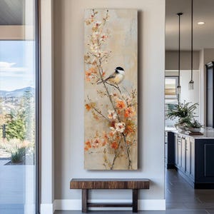 Long Narrow Wall Art, Tall and Thin Canvas wall art, Modern Nature Wall Art,  Vertical Wall Art, Framed Canvas Art for Office, Rooms or Hall