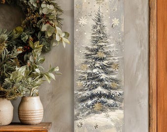 アートパネル Christmas Tree Canvas Print: Long Vertical Framed Wall Art - Etsy