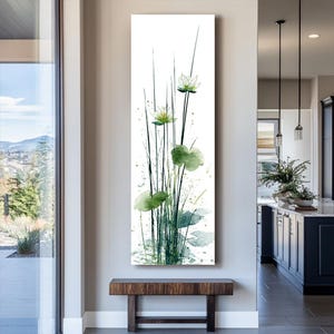 Narrow Narrow Wall Art, Tall and Thin Canvas wall art, Modern Nature wall art, Framed Vertical Wall Art for Rooms, Hall and Office Decor