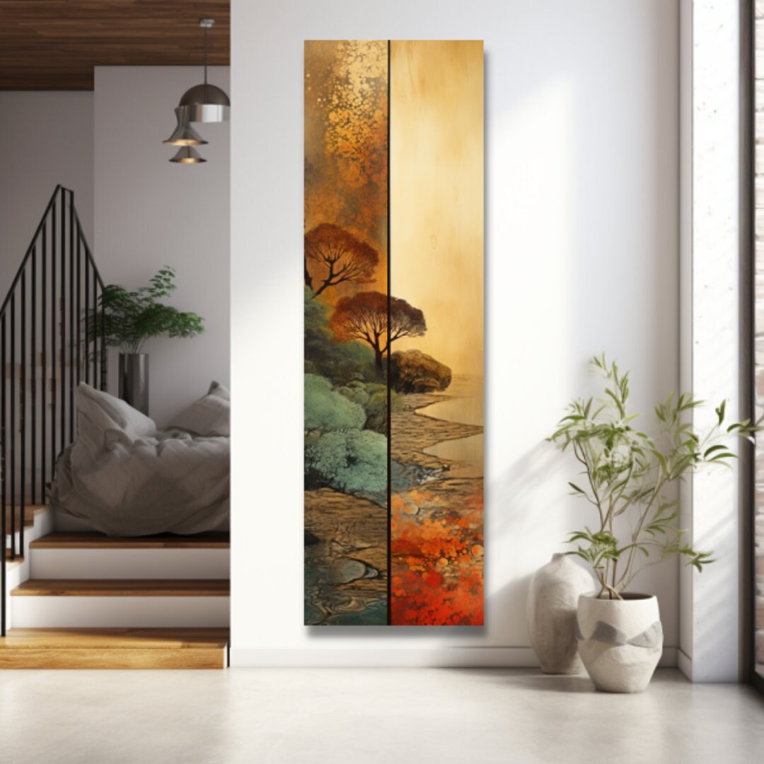 Long Narrow Wall Art, Tall and Thin Canvas Wall Art, Modern Wall Art