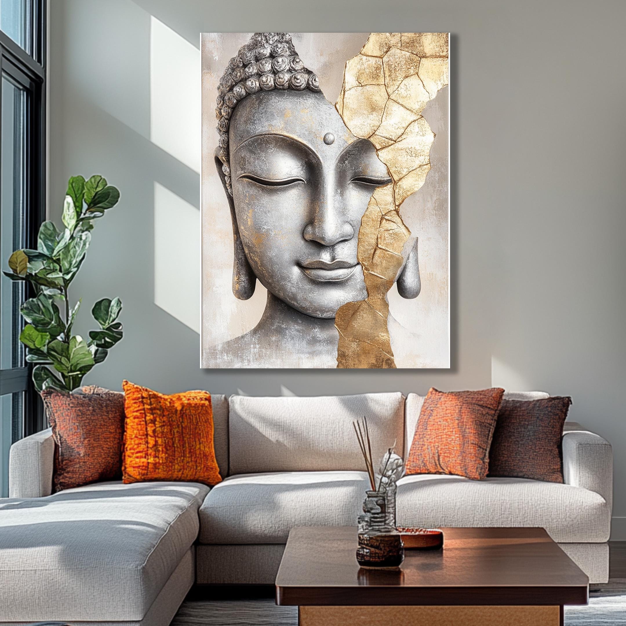Buddha Wall Art, Abstract Meditation Canvas, Large Zen Home Decor - Etsy