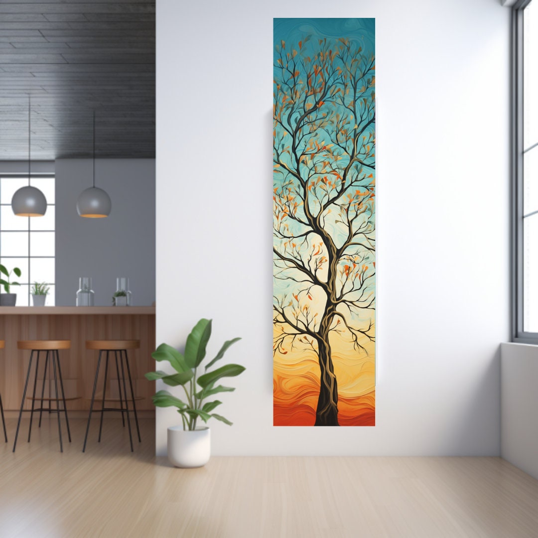 Long Narrow Wall Art, Tall and Thin Canvas Wall Art, Modern Wall Art