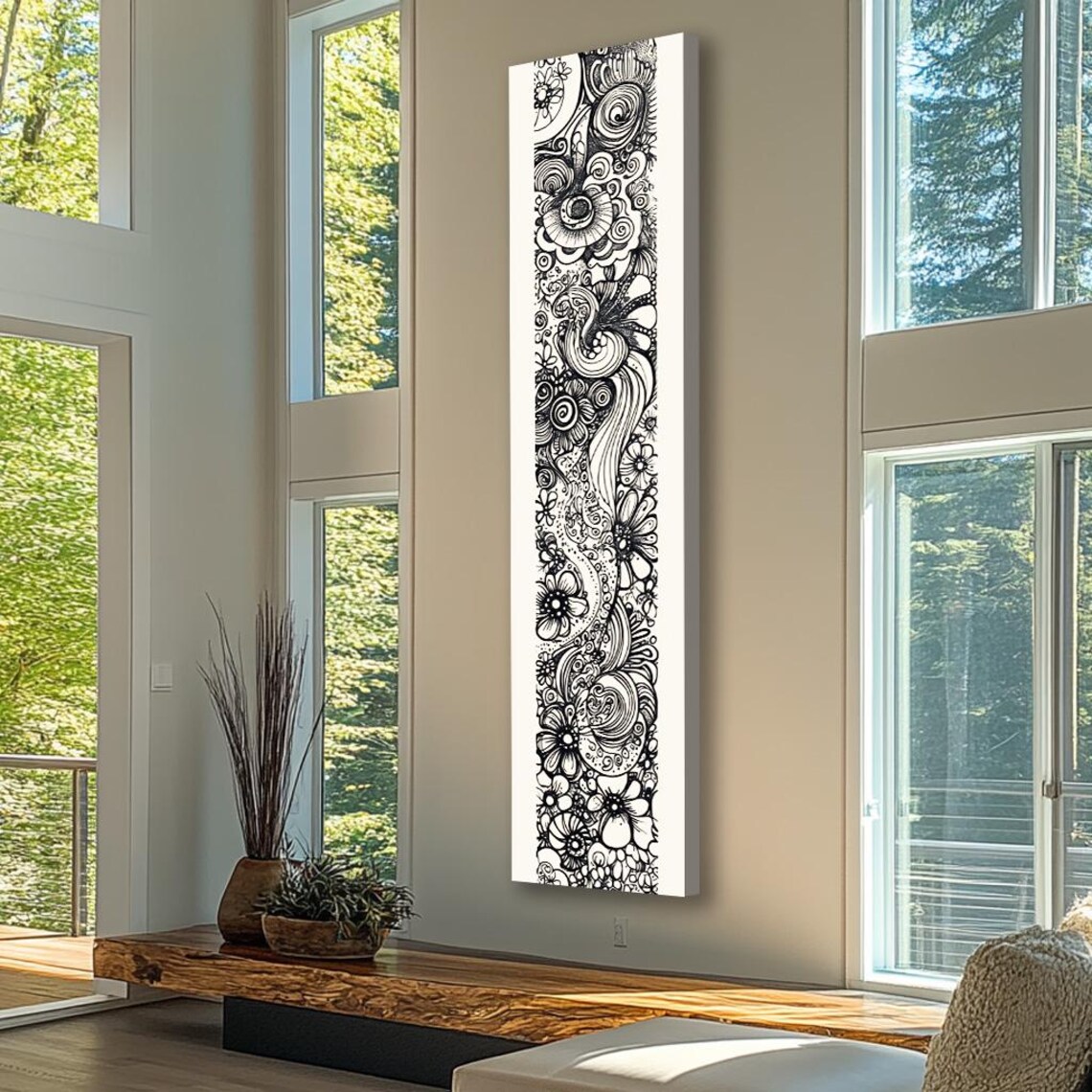 Long Narrow Wall Art, Tall and Thin Canvas Wall Art, Modern Wall Art