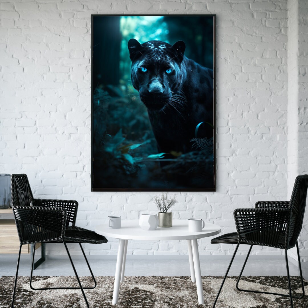 Jaguar Wall Art Black Panther Wall Art Jaguar Canvas Art Etsy