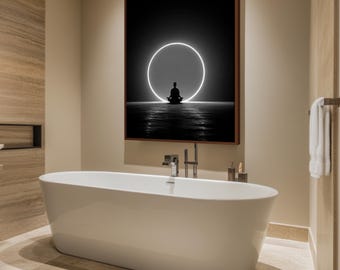 Framed Vintage Buddha Wall Decor, Buddhist Art, Large Buddha Wall Art, Zen Gold Buddha Artwork for Living Room, Bedroom, Office or Hallways