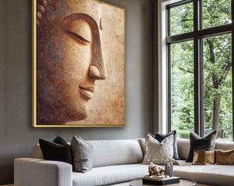 Uplift Your Passion With Buddha Wall Art, Vintage Gold Zen Print On Canvas or Framed