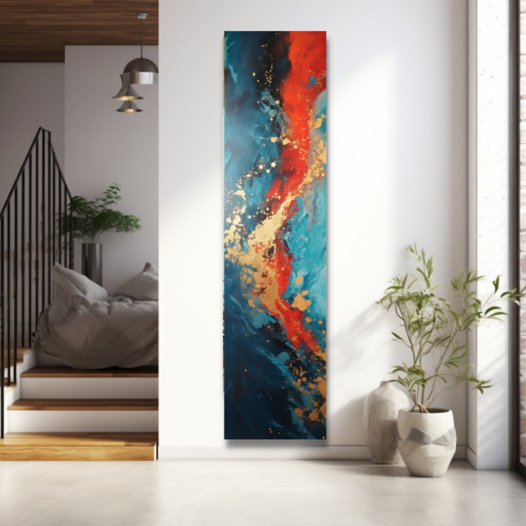 Long Narrow Wall Art, Tall and Thin Canvas Wall Art, Tree Wall Art