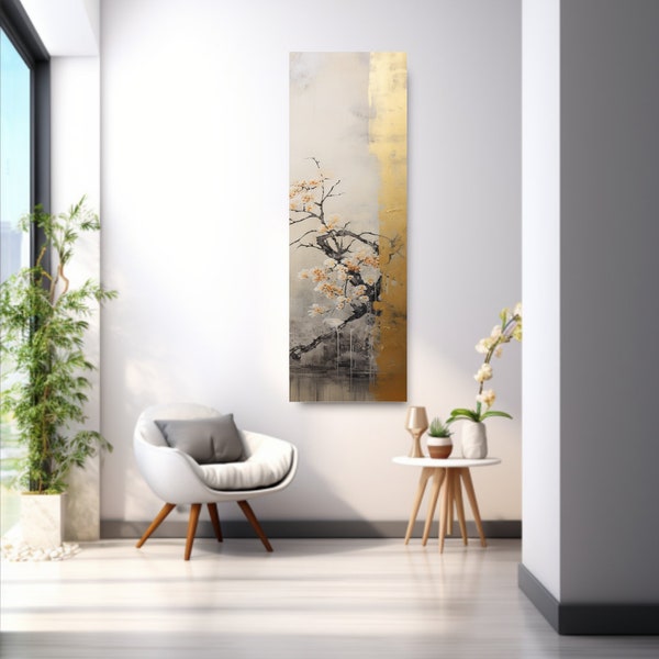 Tall Narrow Modern Wall Art Etsy