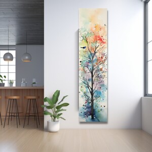Long Narrow Wall Art, Tall and Thin Canvas wall art, Tree wall art, Nature Wall Art,  Vertical Wall Art, modern Wall Art