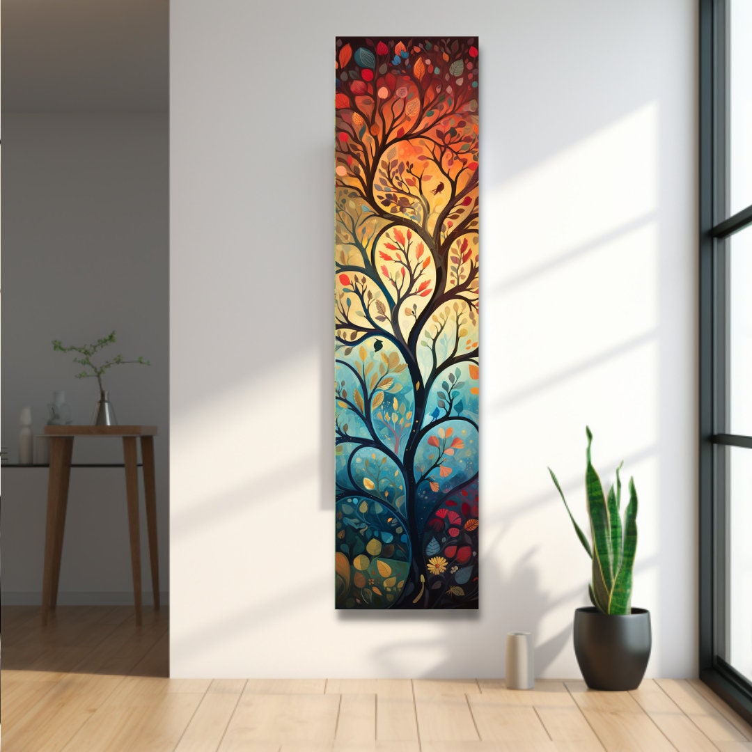 Long Narrow Wall Art, Tall Narrow Wall Art, Vertical Wall Art, Long Vertical Wall Art, Large