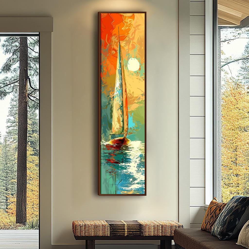 Long Narrow Wall Art, Tall Narrow wall art, Vertical Wall Art, Long Vertical Wall Art, Large vertical wall art, Print, Canvas or Framed