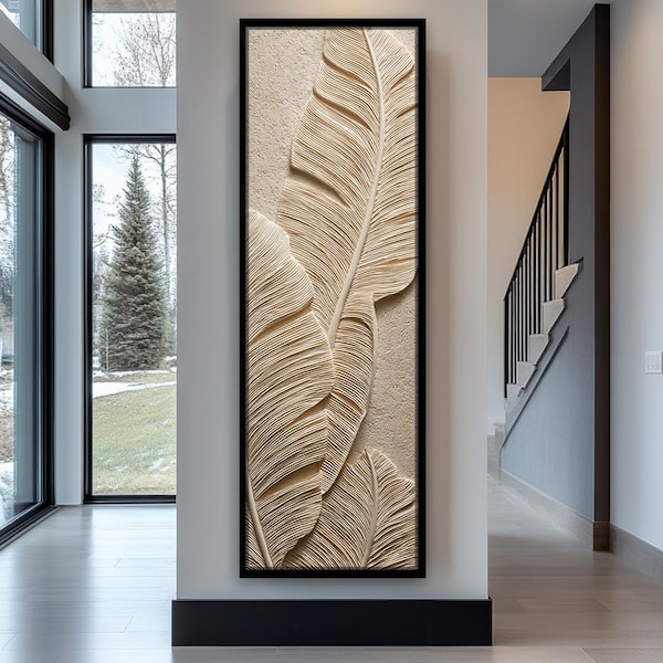 Tall and Thin Canvas wall art, Long Narrow Wall Art, Modern Nature Wall Art, Vertical Wall Art, Framed Canvas Art for Office, Halls or Rooms
