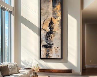 Long Narrow Wall Art, Tall Narrow wall art, Vertical Wall Art, Long Vertical Wall Art, Large vertical wall art, Print, Canvas Framed Buddha