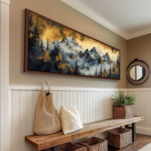 Long Horizontal Wall Art, Narrow Horizontal Wall Art, Long Narrow Wall Art, Tall Thin Canvas wall art, Ab, Abstract Art, Modern Wall Art