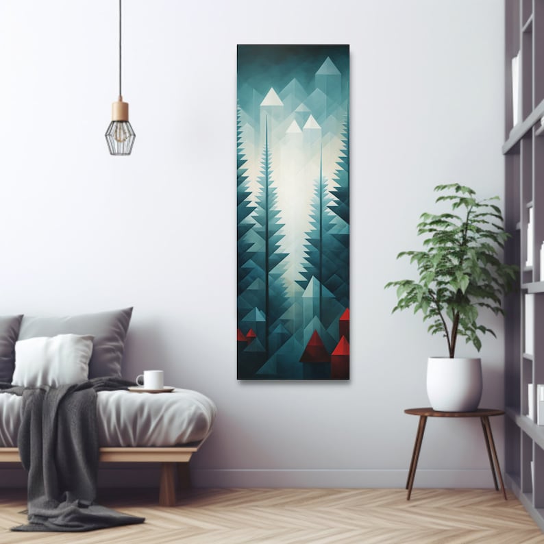 Long Narrow Wall Art, Tall and Thin Canvas Wall Art, Modern Wall Art