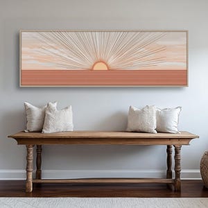 Long Horizontal Abstract Art, Tall Thin Framed Canvas Print, Narrow Horizontal Wall Art, Modern Nature Wall Art for Home, Office or Halls