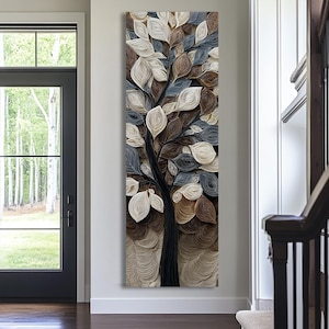 Tall Narrow Modern Abstract Wall Art, Long Vertical Abstract Print for Office, Dining Room, Living Room, or Bedroom, Long Narrow Artwork
