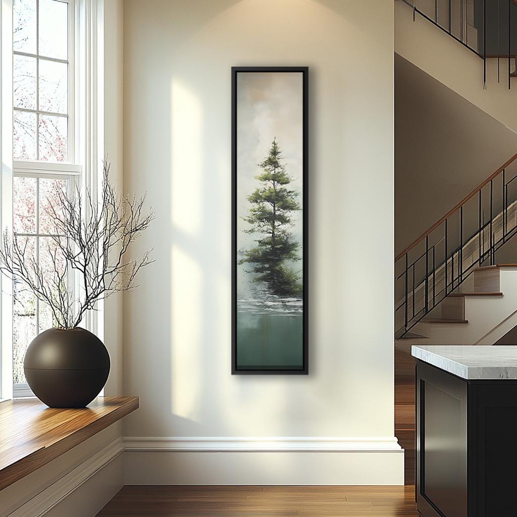 Long Narrow Wall Art, Tall Narrow Wall Art, Vertical Wall Art