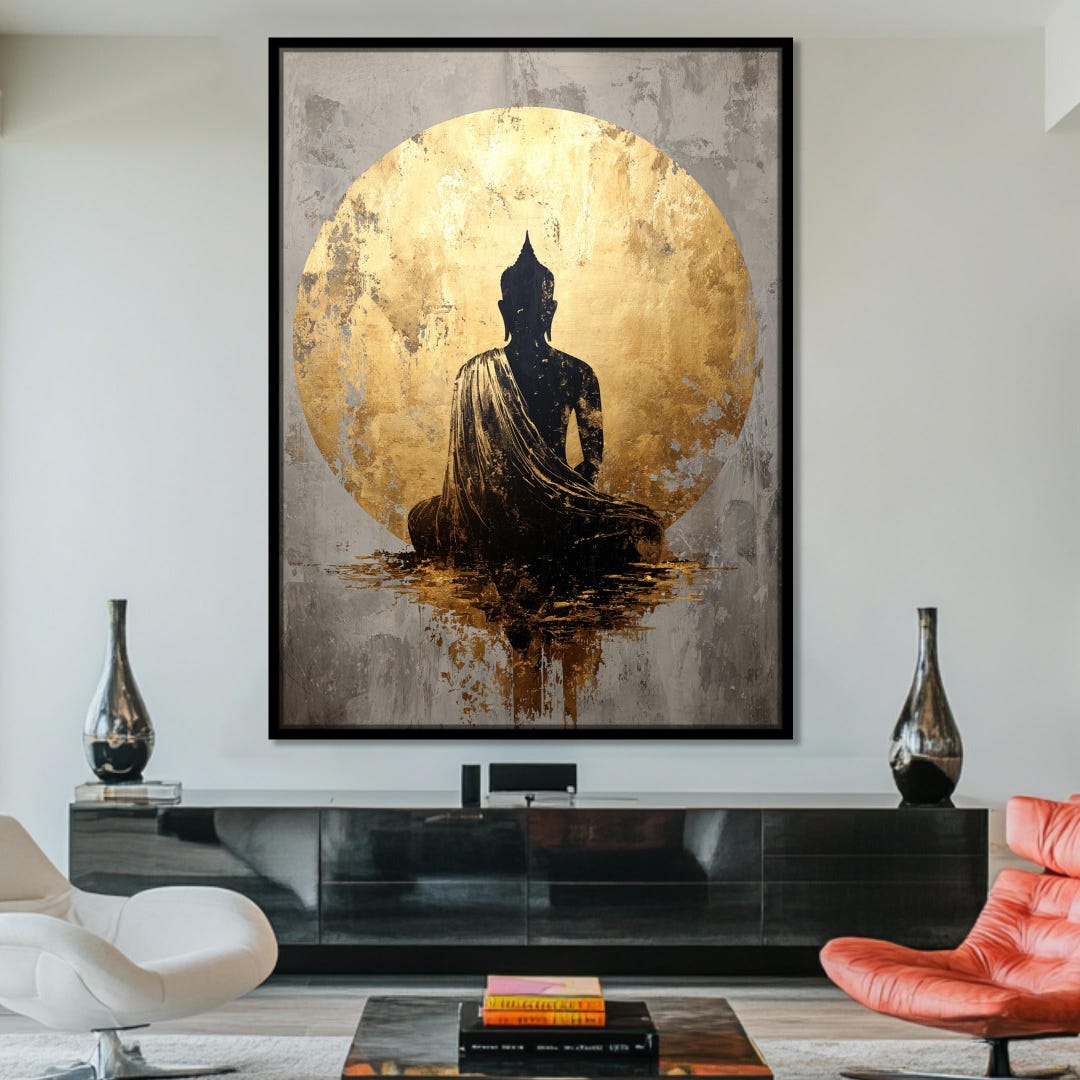 Oversized Buddha Wall Art, Large Buddhist Decor, Spiritual Canvas Print ...