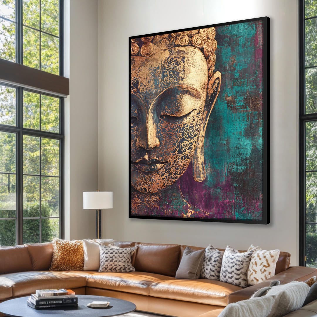 Buddha Canvas Art, Abstract Buddha Wall Art, Buddhist Decor for Living ...