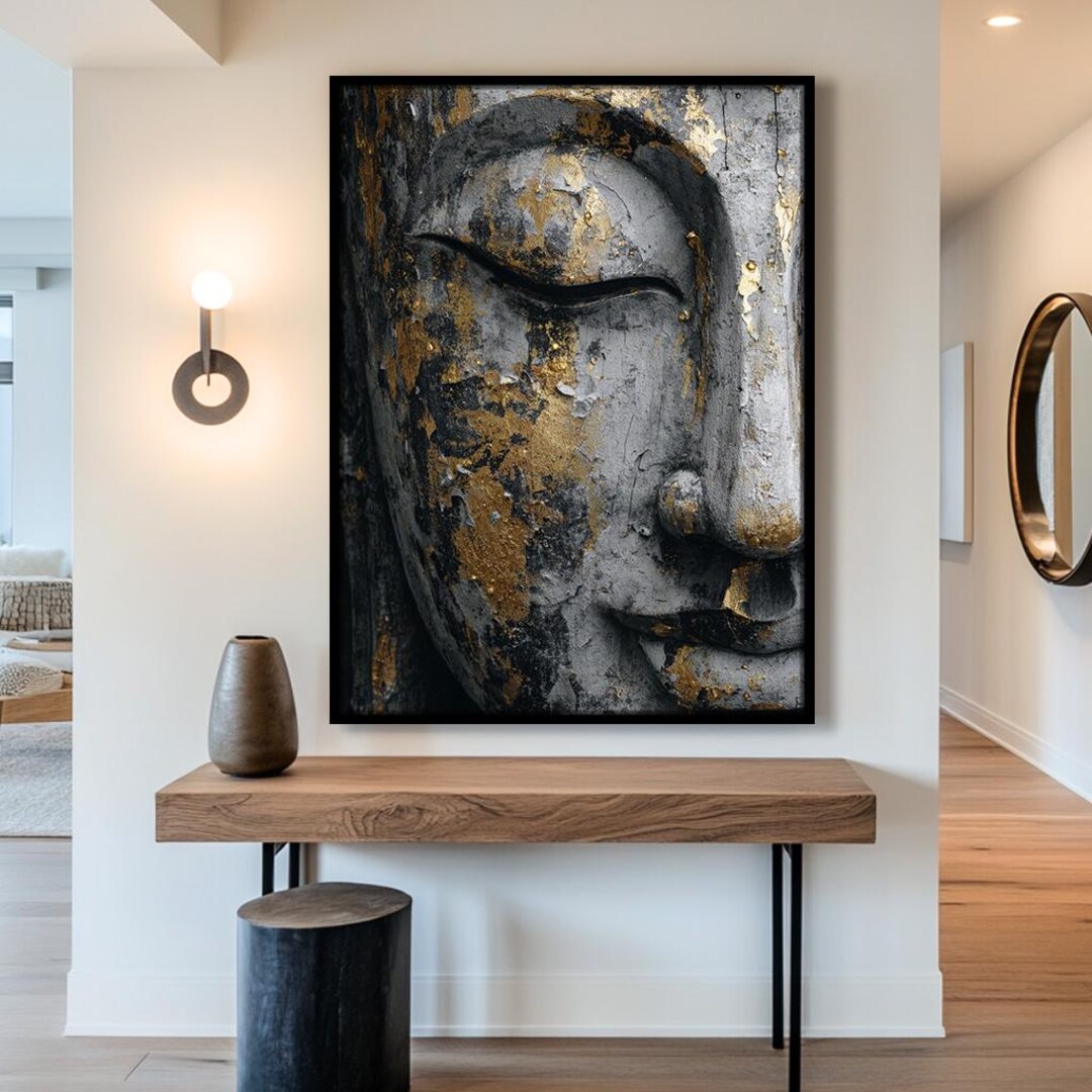 Buddha Canvas Art, Abstract Buddha Wall Art, Buddhist Decor for Living ...