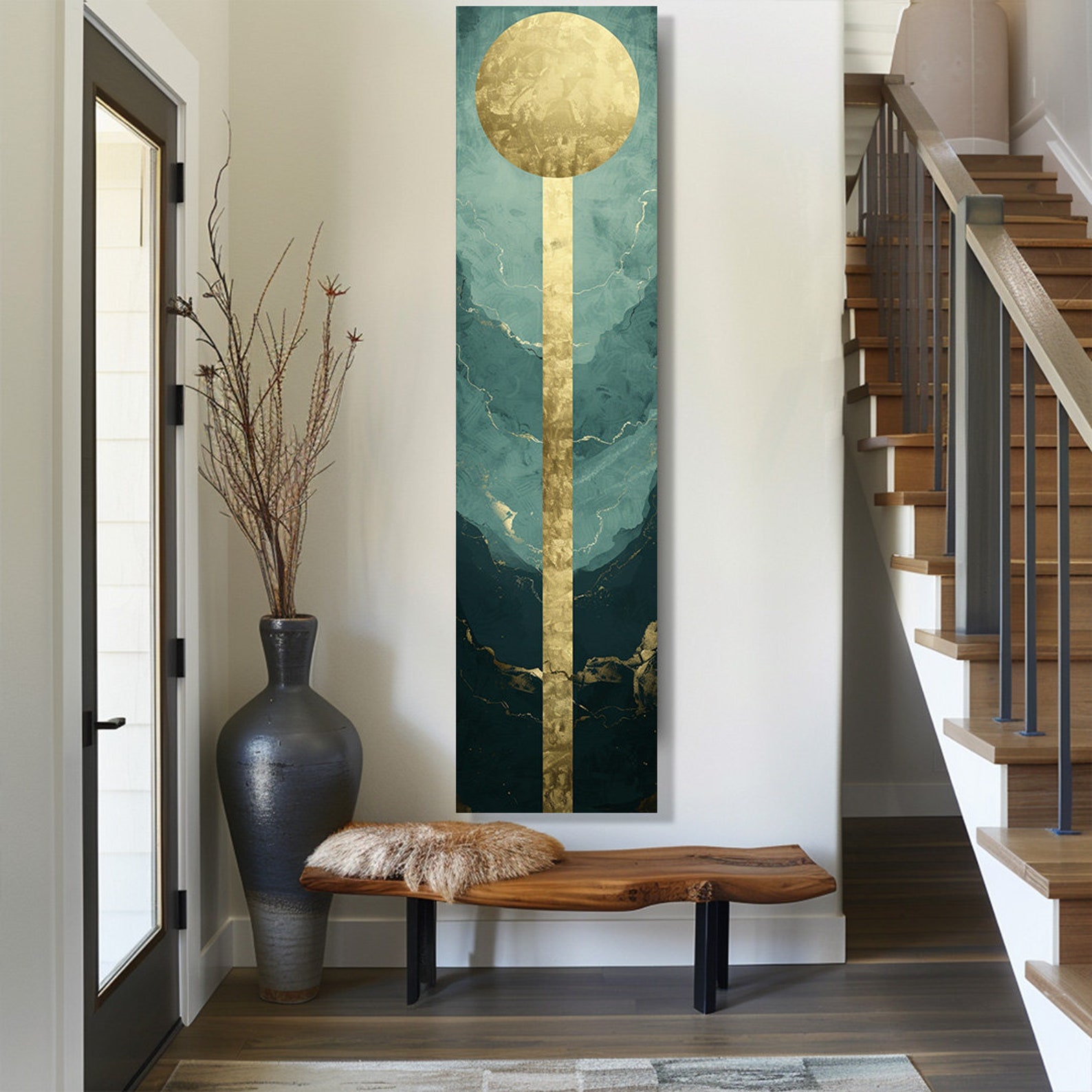 Long Narrow Wall Art, Tall Narrow Wall Art, Vertical Wall Art, Long ...